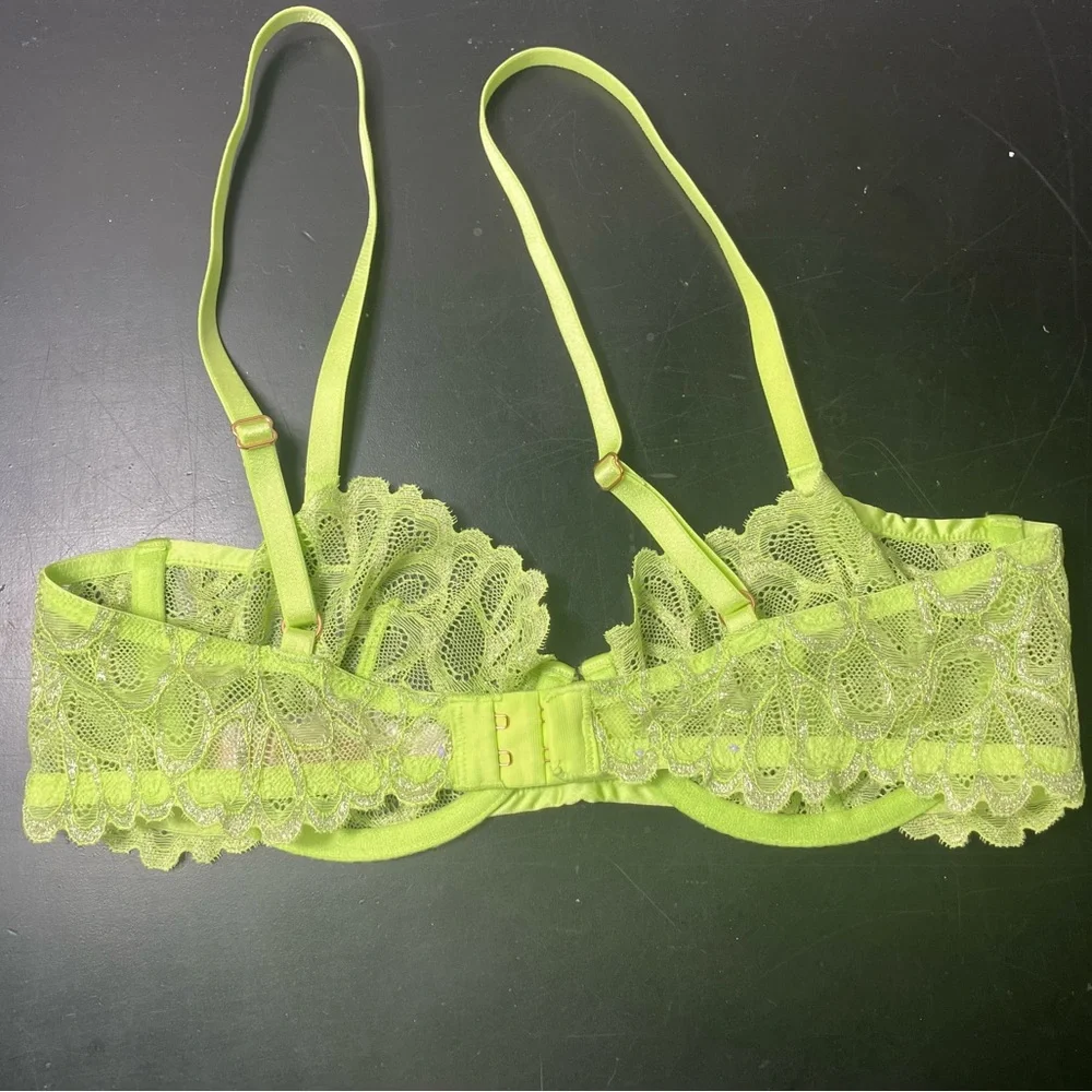 Savage X Fenty bra lime green underwire 34c lace‎ lingerie